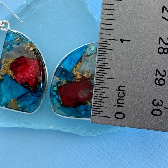 Oyster Turquoise Pendant and Earring Set - Picture 5 of 6